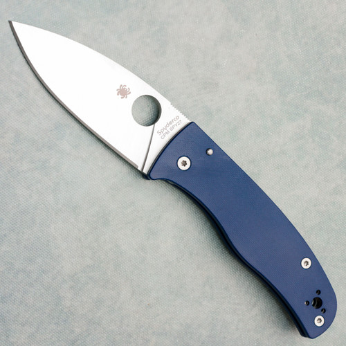 Spyderco Bodacious Compression Lock Smooth Cobalt Blue G-10 Handle Satin CPM-SPY27 Blade C263GPCBL (Pre-owned)