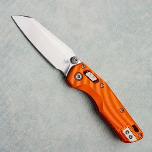 Microtech MSI Mini RAM-LOK Fluted Orange Aluminum Handle Stonewash Standard 210M-10FLOR