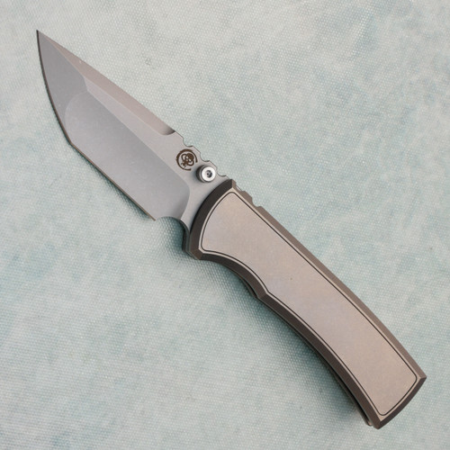 Chaves Knives Redencion Street Integral Stonewash Titanium Handles w/ Stonewash Titanium Inlay Stonewash Tanto Blade