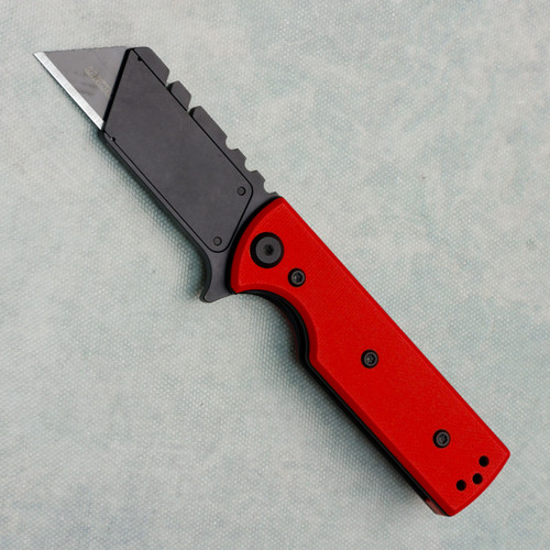 Chaves Knives Blue Label CHUB Flipper Handy Utility Blade Red G-10 Black Blade Carrier