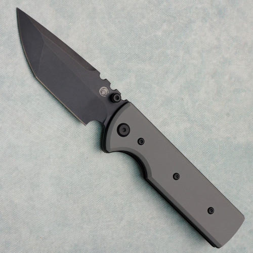 Chaves Knives Blue Label N.T.A.K. Liner Lock Tanto Grey G-10 Handle Black PVD Blade