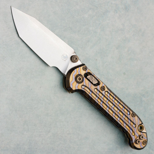 Microtech Marfione Select LUDT Ram-Lok T/E Flamed Grooved Titanium Handles w/ Bronze Accent Stonewash Standard 1136RLG-10MS3