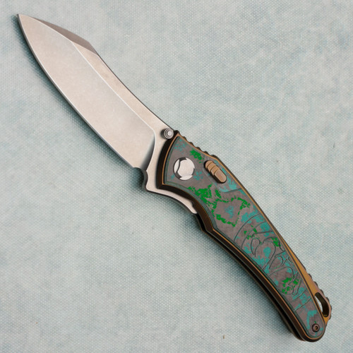 G&G Hawk Talon Hawk Lock w/Toggle Detent Brightwashed Bronze Titanium Handle w/ Kelp Bed Camo Carbon Inlays Brightwash Blade
