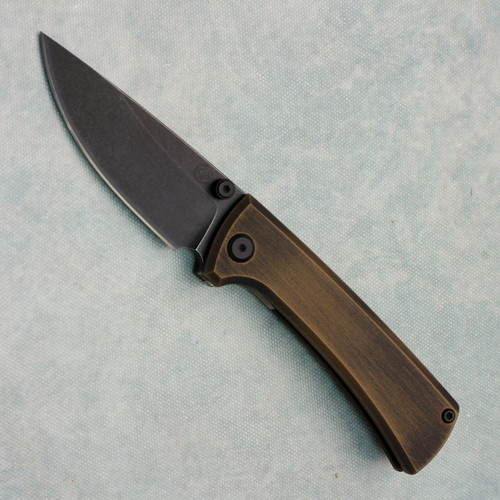 Chaves Knives RCK9 Fanatic Edge Mod Frame Lock Distressed Bronze Cerakote Titanium Handles Black Cerakote M390 Blade