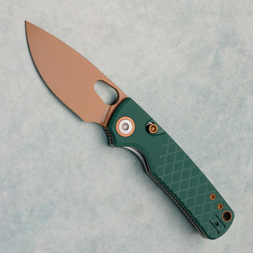 Vosteed Porcupine Top Liner Lock Textured Green G10 Handle Copper Dune Blade A2623