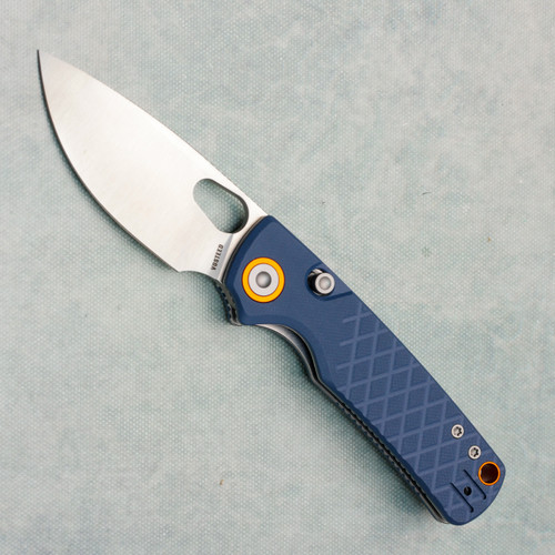 Vosteed Porcupine Top Liner Lock Textured Blue G10 Handle Satin Blade A2621