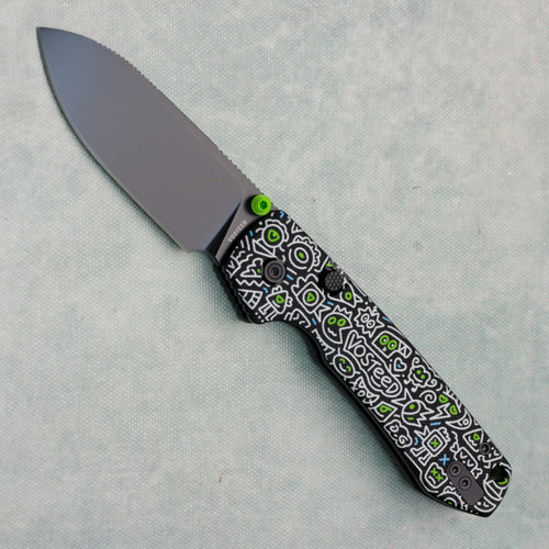 Vosteed Raccoon Top Liner Lock Black Doodle Monster G10 Handle Blackwash Blade A2934
