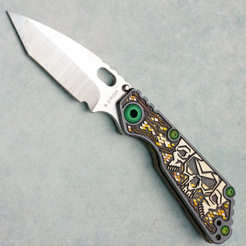 Strider Knives Ti2 Design SNG Frame Lock Mech Operator Titanium Handle Stonewash Tanto CPM-S30V Blade