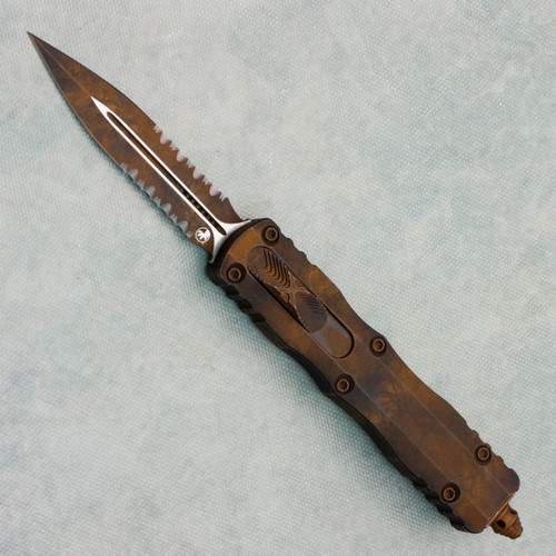 Microtech Dirac D/E Plague Outbreak Part Serrated Signature Series 225-2PLOBS