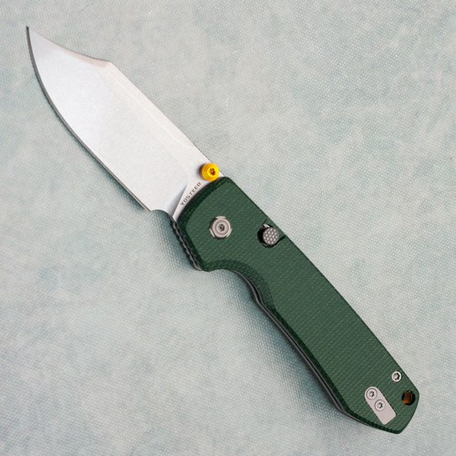 Vosteed Raccoon 2.0 Top Liner Lock Green Micarta Handle Stonewash Bowie Blade A2911