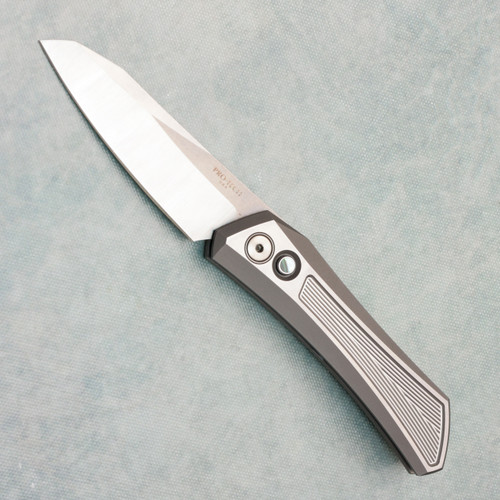 Pro-Tech Sinkevich Oligarch Auto Custom Stainless Handle Satin Sheepsfoot Blade 2024OLIGARCHCUSTOM002