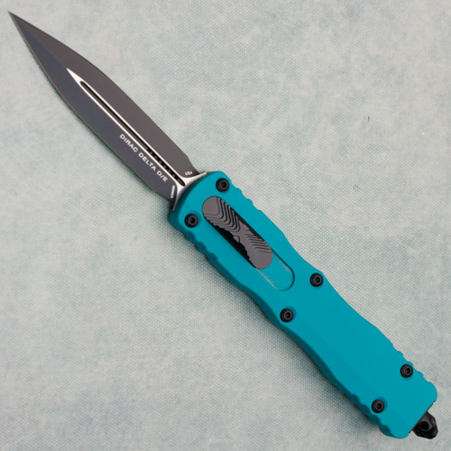 Microtech Dirac Delta D/E Cyan Handle Black Standard Blade 227-1CN