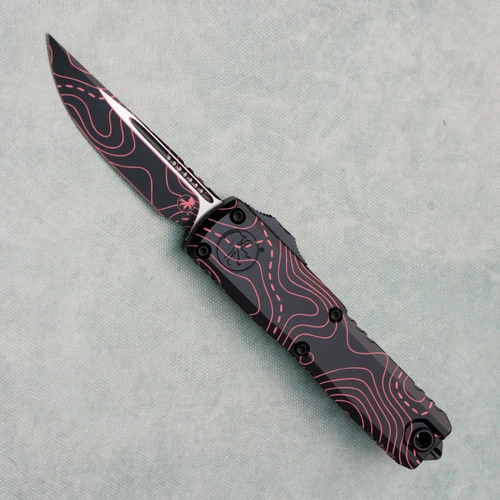 Microtech UTX-85 Gen IV S/E Topographic Black/Pink Camo Standard Signature Series 12314-1TPBKPKCS