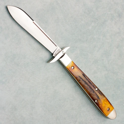 Tuna Valley Cutlery Co Mountain Cougar Stag Satin Spear Point 154CM Blade