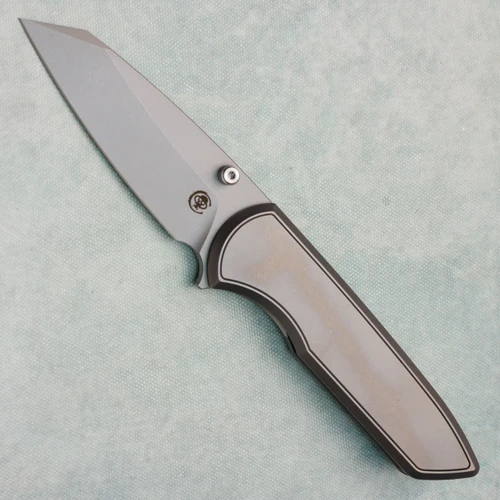Chaves Knives Brad Blount Arrestor 229 Integral Stonewash Titanium Handles w/ Stonewash Titanium Inlay Stonewash Blade