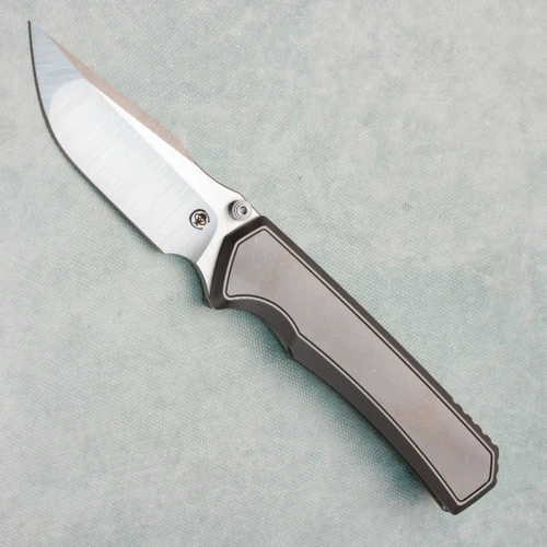 Chaves Knives Sam Tran Arison Street Integral Stonewash Titanium Handles w/ Stonewash Titanium Inlay Belt Satin Blade