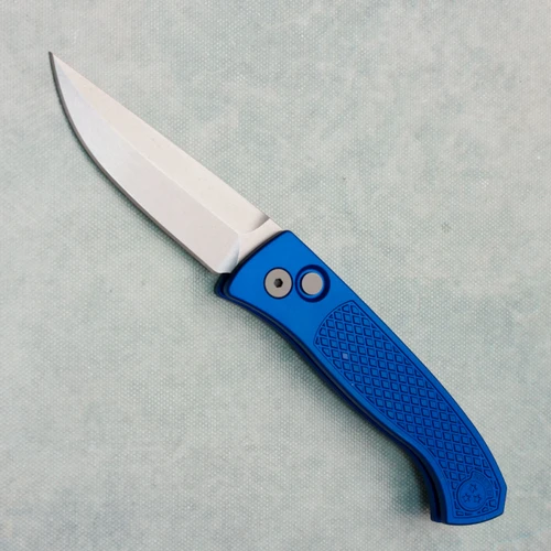 Pro-Tech Brend Classic Auto Diamond Textured Blue Handle Stonewash MagnaCut Blade WB1105-BLUE