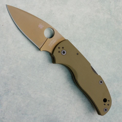 Spyderco Native 5 Lock Back OD Green G10 Handles FDE CTS-204P Blade C41GPODFDE5 (Pre-owned)
