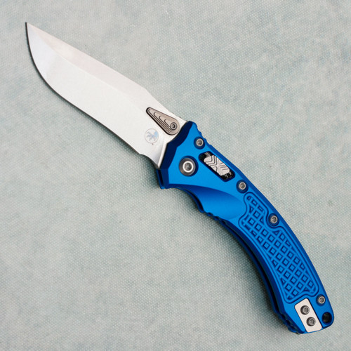 Microtech Amphibian Mini RAM-LOK S/E Frag Blue Aluminum Stonewash Standard 137MRL-10FRBL