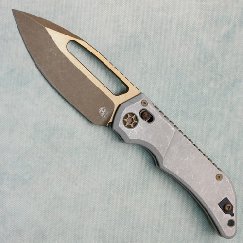 Heretic Knives Koschei Crossbar Lock Blizzardworn Aluminum Handles