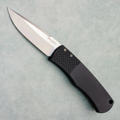 Pro-Tech Whiskers Magic BR-1.3 Bolster Release Auto Black Handle Stonewash Blade (Consignment)
