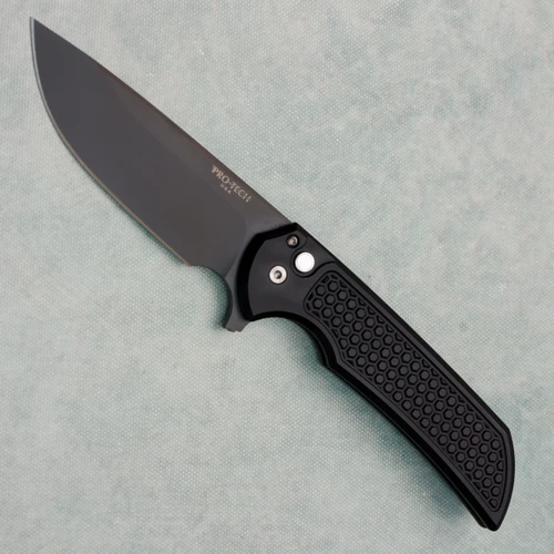 Pro-Tech Mordax Button Lock Flipper Honeycomb Textured Black Handle DLC S45VN Blade BHQ.MORDAX.04LTD (Pre-owned)