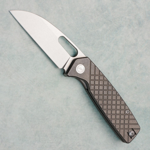 Asher Knives Spiro Wharncliffe Titanium Handle Stonewash M390 Blade (Pre-owned)