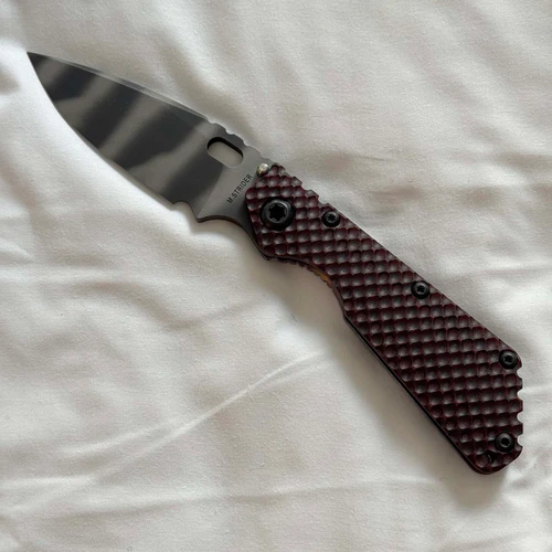 Strider Knives SMF Black Cherry DGG G-10/Ti Handle Tiger Stripe CPM-20CV Blade