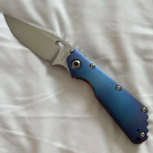 Strider Knives SMF CC Blue Titanium Handle Stonewash MagnaCut Blade
