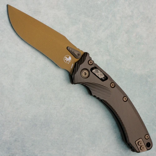 Microtech Amphibian RAM-LOK S/E Fluted Dark Burnt Broze Aluminum Standard 137RL-1FLDB-X19Z23
