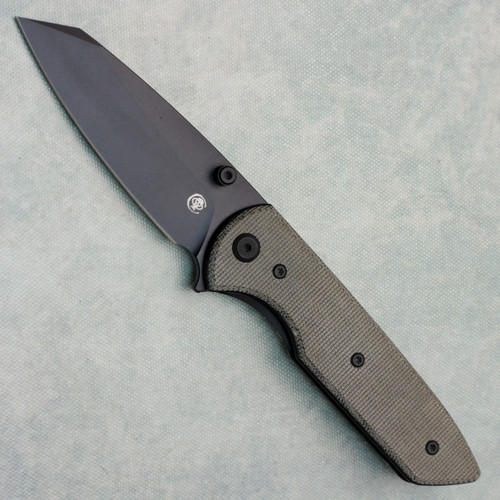 Chaves Knives Brad Blount Arrestor 229 Blue Label Black Micarta Handles Black PVD Elmax Blade
