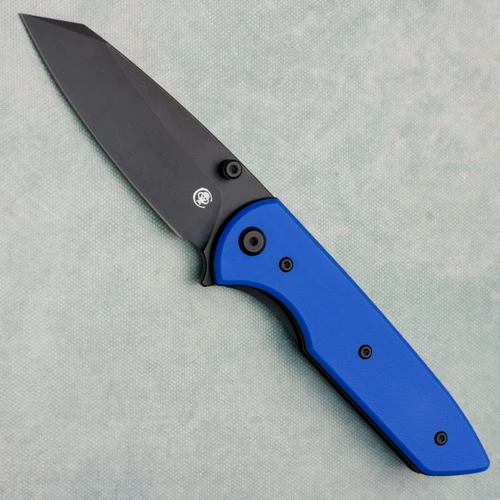 Chaves Knives Brad Blount Arrestor 229 Blue Label Blue G10 Handles Black PVD Elmax Blade