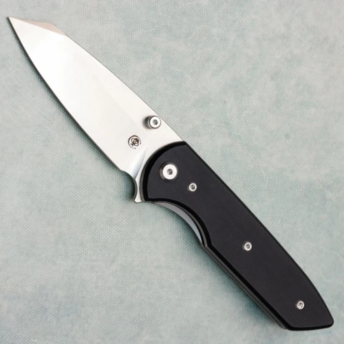 Chaves Knives Brad Blount Arrestor 229 Blue Label Black G10 Handles Belt Satin Elmax Blade