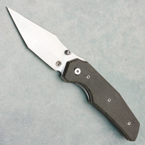 Chaves Knives Jake McCoy Omega Street Blue Label Black Micarta Handles Belt Satin Elmax Blade