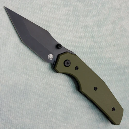 Chaves Knives Jake McCoy Omega Street Blue Label OD Green G10 Handles Black PVD Elmax Blade