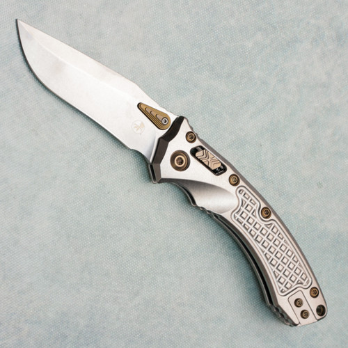 Microtech Marfione Select Amphibian Mini RAM-LOK S/E Stonewash Frag Titanium Stonewash Standard Flamed Titanium Accent 137MRL-10FRMS4