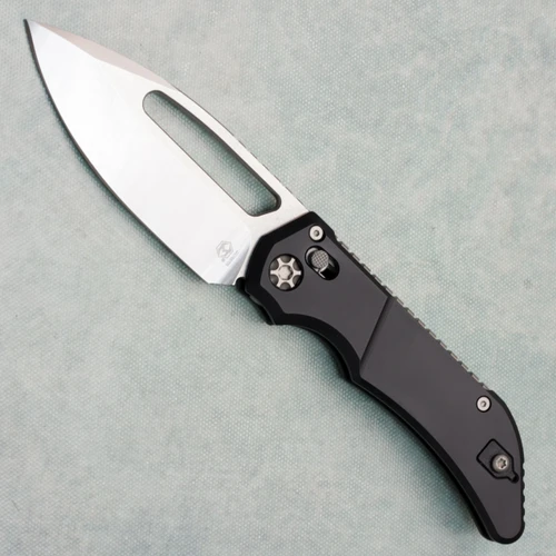Heretic Knives Koschei Crossbar Lock Black Aluminum Handles Stonewash MagnaCut Blade H061-2A
