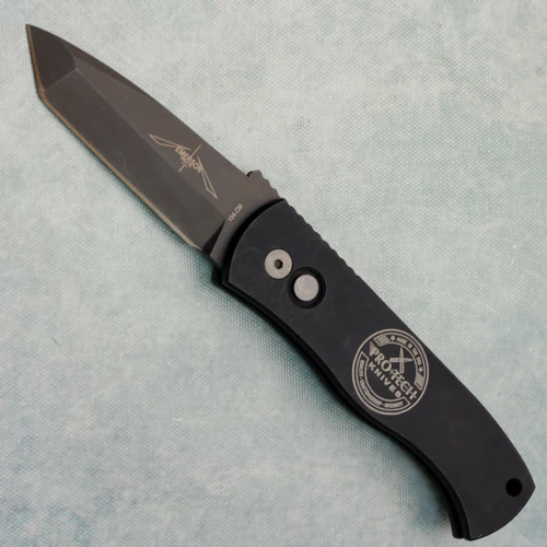 Pro-Tech Emerson CQC7 Auto Tanto Black Engraved Logo Handle DLC Blade E7T03 (Consignment)