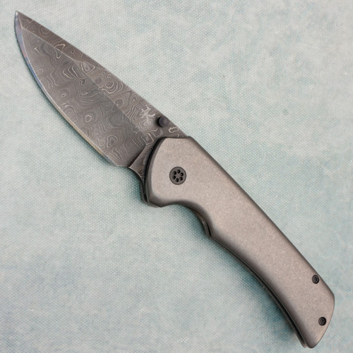 Freeman Knives Harley Titanium Handle Alabama Damascus Blade (Consignment)