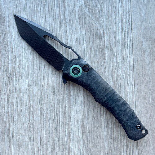 Heretic Knives John Gray Collab Custom Wraith V4 Manual T/E Barked DLC Titanium Handle DLC Blade