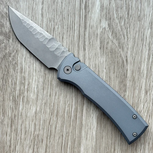 Chaves Pro-Tech T/E Redencion 229 Grey Handles Stonewash Rocked Blade