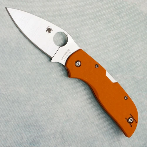 Spyderco Chaparral Lock Back Burnt Orange Handle Satin CPM-REX 121 Blade C152GPBOR