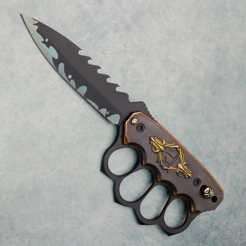 Blackside Customs Starlinger Collab Trench Boss Reaper Spine Sumi Finish Trench Knife