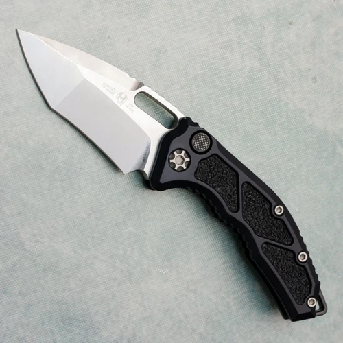 Heretic Knives Medusa Auto Recurve Tanto Black Handle w/ Black Grip Tape Inlays Stonewash Blade H012-2A (Pre-owned)