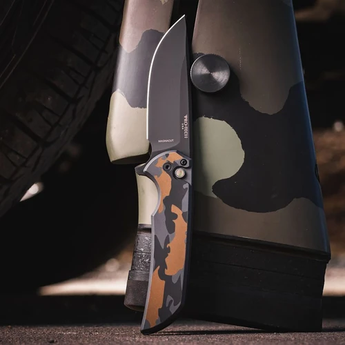 Pro-Tech Mordax Button Lock Flipper Deluxe Camo Cerakote Handle DLC Magnacut Blade CCKSF25.MORDAX.2