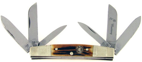 Hen & Rooster Bertram Cutlery Six Blade Millennium Mustang Congress Genuine Stag 345DS