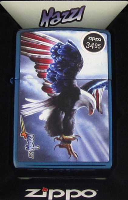 Zippo Lighter Mazzi Blue American Eagle 28189