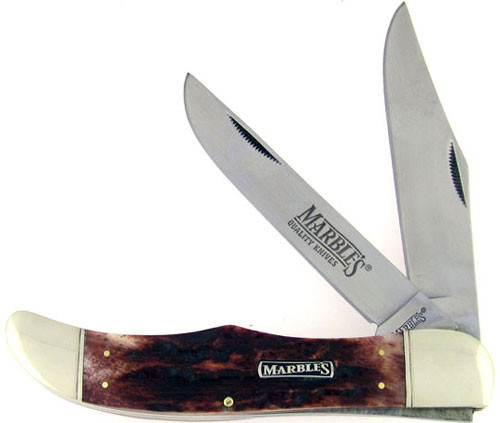 Marbles Two Blade Hunter Stag Bone Large 118
