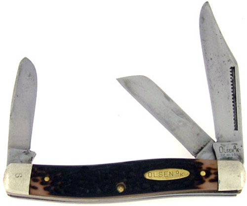 Olsen Knife Co. Olsen OK Stockman Jigged Delrin 117