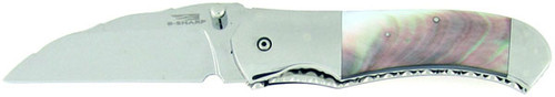 B-Sharp Custom Liner Lock Wharncliffe Black Lip Pearl